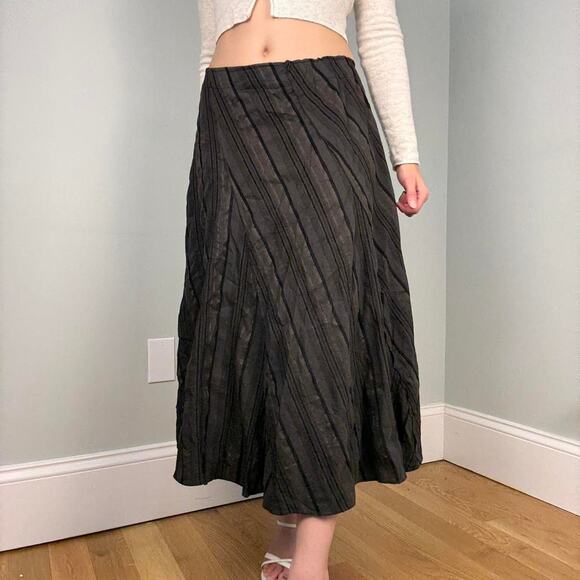 Brown whimsygoth striped midi skirt gothic - fits like size L - Picture 6 of 7